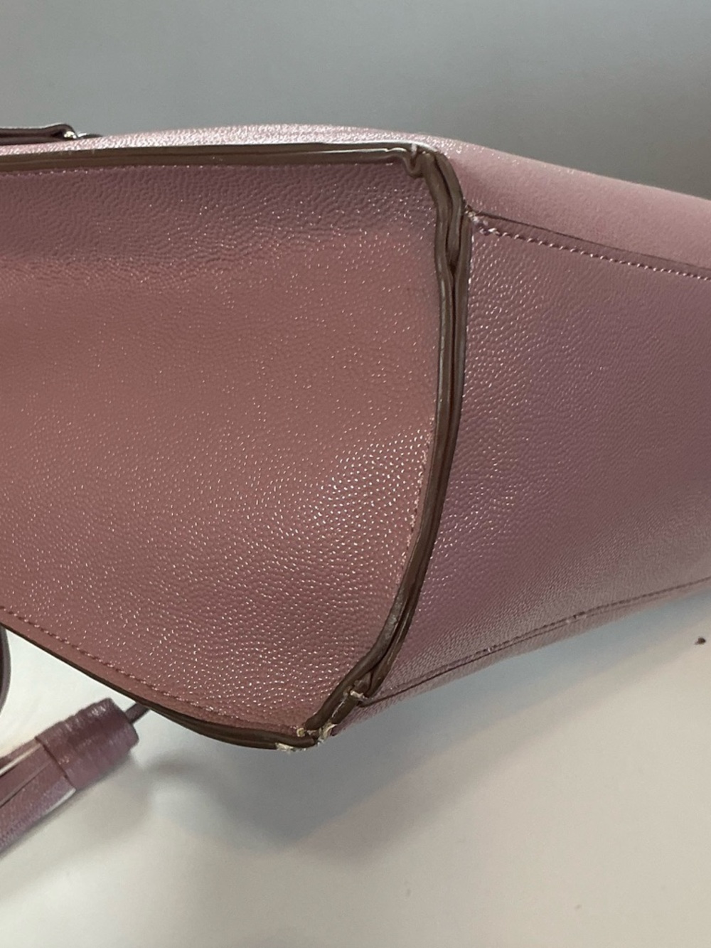 Anne Klein East/West Horsebit Satchel Crossbody Bag Rose Pink EUC - Picture 9 of 16
